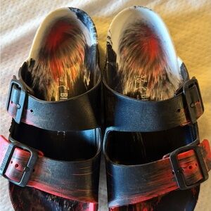 Birkenstock Black and Red Sandals